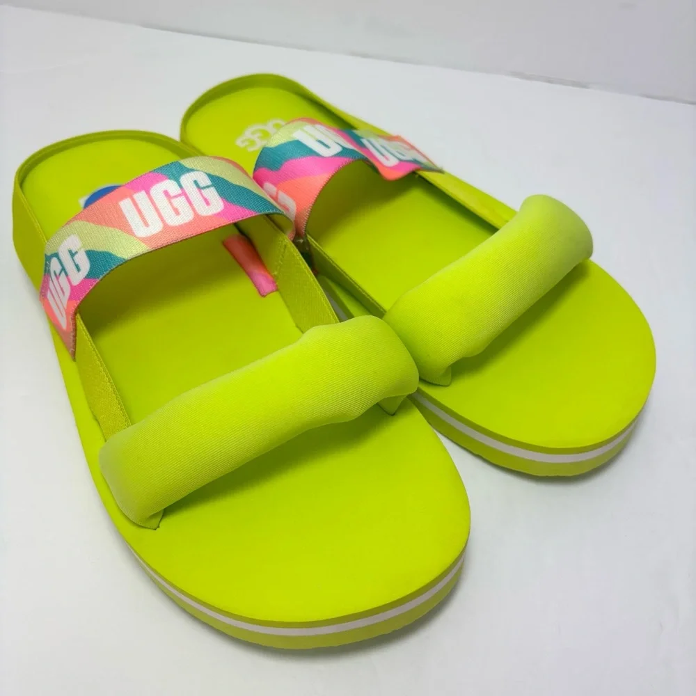 Ugg Zuma Sling  Neon green‎ sandals Kids Size 2